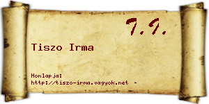 Tiszo Irma névjegykártya